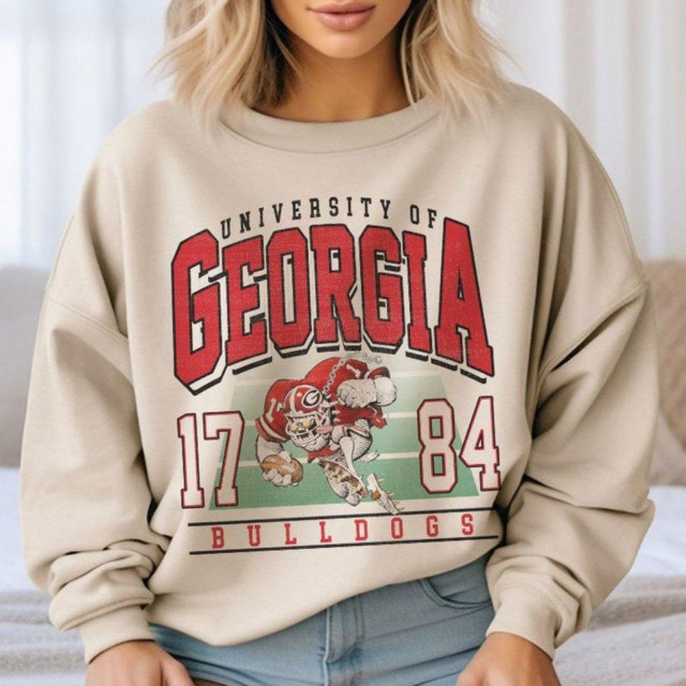 Retro 1784 Georgia Georgia Georgia Bulldogs Mascot University Sweater